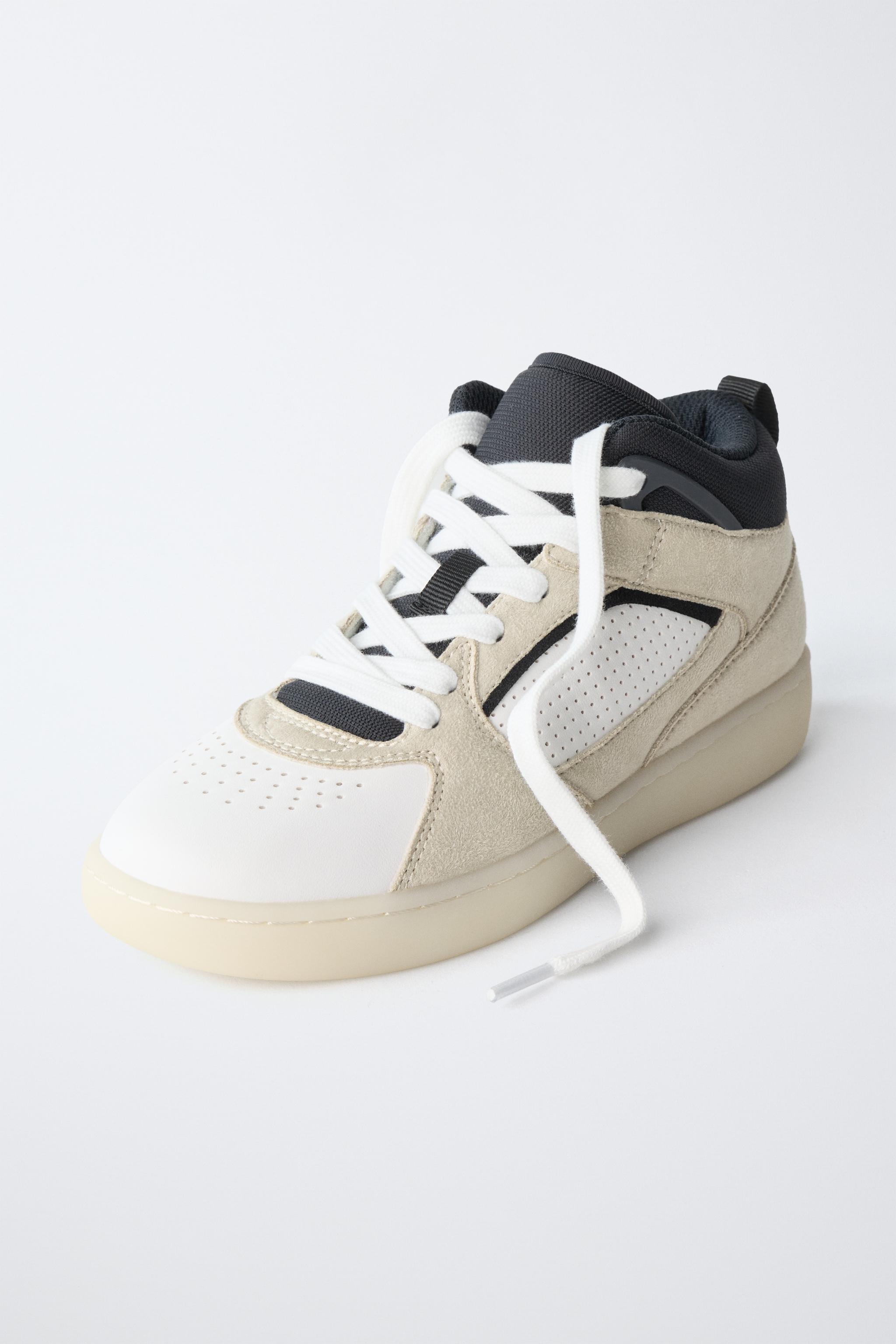 CONTRAST HIGH-TOP SNEAKERS